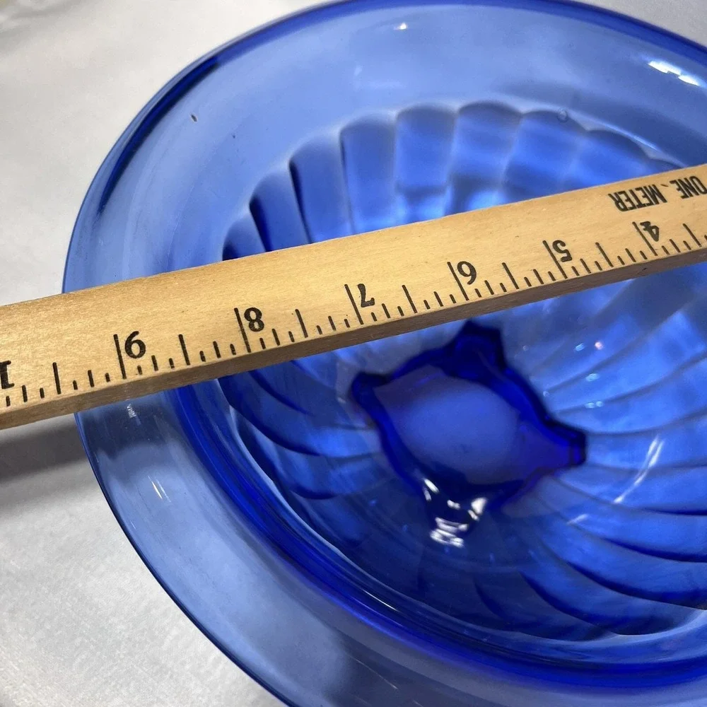 VTG Nest Of 4 Hazel Atlas PILLAR OPTIC Cobalt Blue Mixing Bowl Set